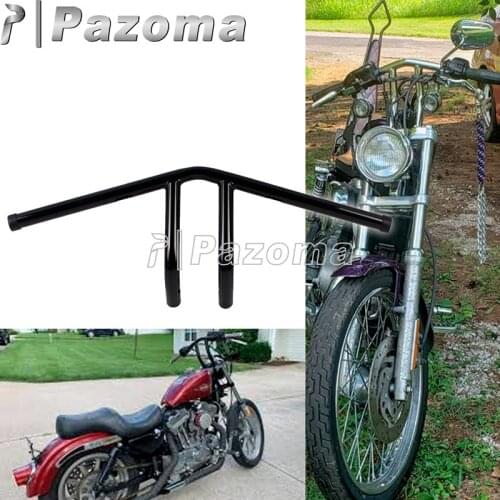 1" 25mm T-Bar Motorcycle Old Shool Handlebars Whiskey Bar for Harley Dyna Street Glide Cafe Racer Triumph XL FXD FLH 1982-2020