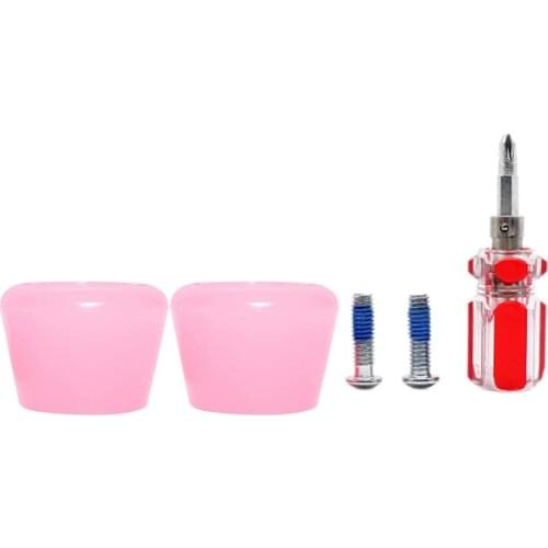 1 Pair Roller Skate Toe Stoppers PU Skate Brake Block with Screws and Screwdriver Four-Wheel Skateboard Parts