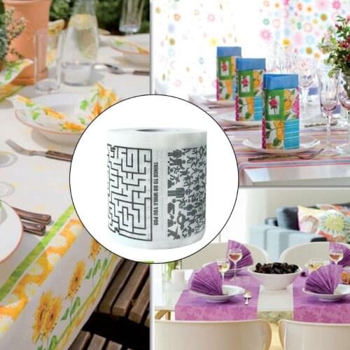 1 Roll Funny Printed Toilet Paper 2-Ply Unscented Tissue for Home Bath Room use 50JF