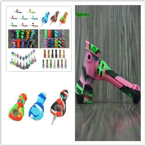 10pc Pipe for Smoking Tobacco Silicone Smoking wee Pipe with Unbreakable Bowl Head Design Portable Hand Pipe Smoking Accessories