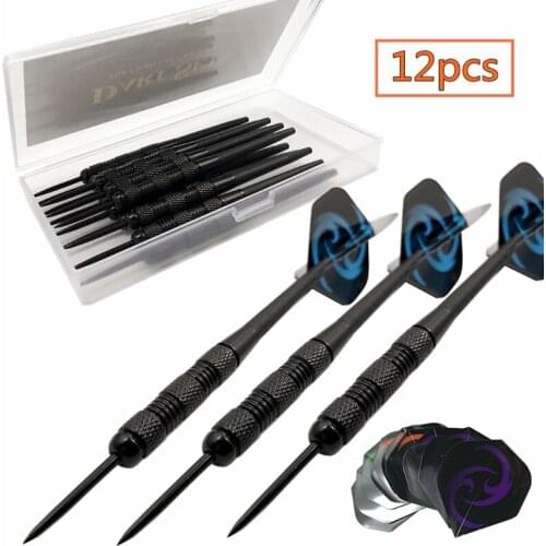 12Pcs/Pack Dart Set Darts Flights Professional Steel Tip Plastic Shaft Darts Steel Tips Set For Dartboard Accessories