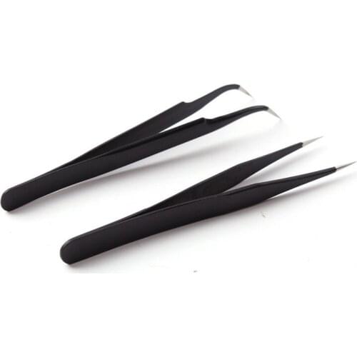 2pcs Steel Straight and Curve False Eyelashes Tweezers Makeup Eyelash Extension Eye lashes Styling Tools