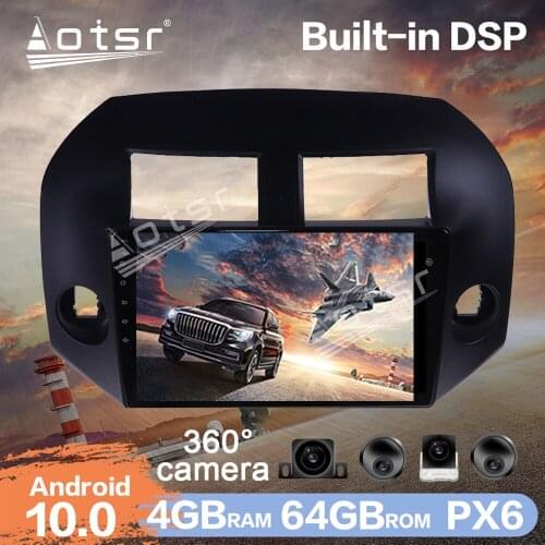 Android 10 Car Multimedia Radio Player 360 Panoramic Camera For Toyota RAV 4 2005 - 2013 PX6 4G+64GB Car GPS Navigation DVD DSP
