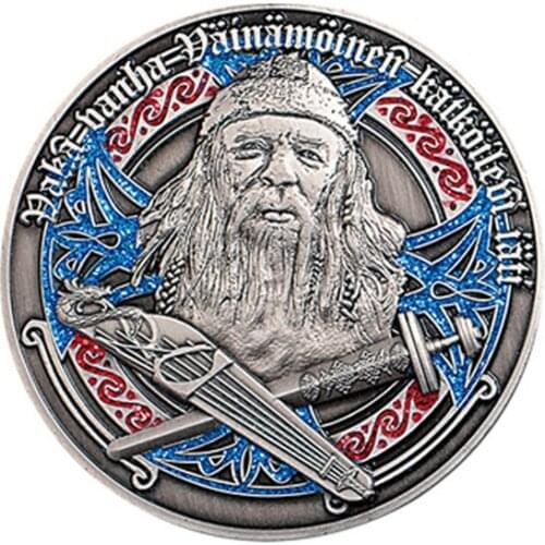 Antique Military Souvenir Coin with Synthetic Enamel