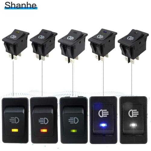 Auto Fog Light Rocker Toggle Switch LED Dashboard 12V 35A Car Accessories