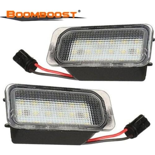 2pcs White 18-SMD Rear Tag Lamp Assembly 6000K for Jaguar XFXJ Car LED License Plate Lights For F/ord/Focus/fiesta
