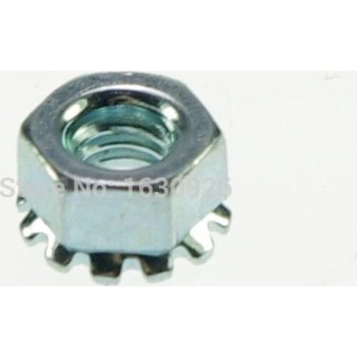 Free shipping 100 pieces Metric M3 Zinc Plated Steel Hex Keps K Lock External Tooth Lock Nuts