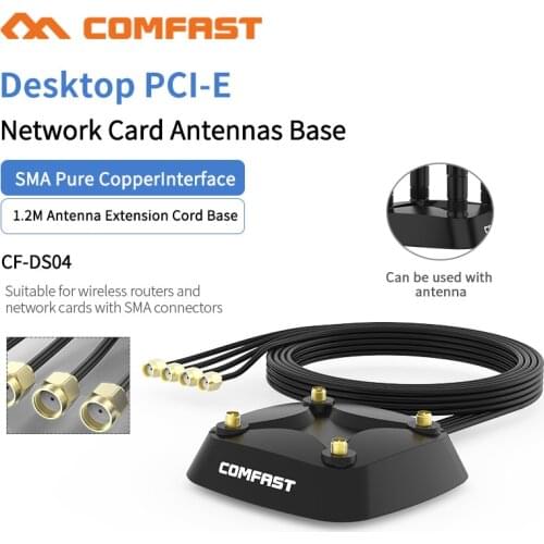 Wireless SMA Connector wifi Adapter base 1.2m Extension Cable Booster High Gain Amplifier WLAN Antenna for Wi-fi PCI-E Card