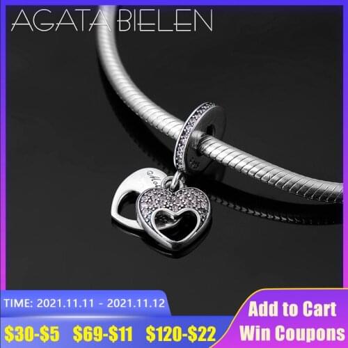 Heart Beads 925 Sterling Silver Give Mothers a DIY gift Charm Pendant Fit Original europeu Charm Bracelet Jewelry making