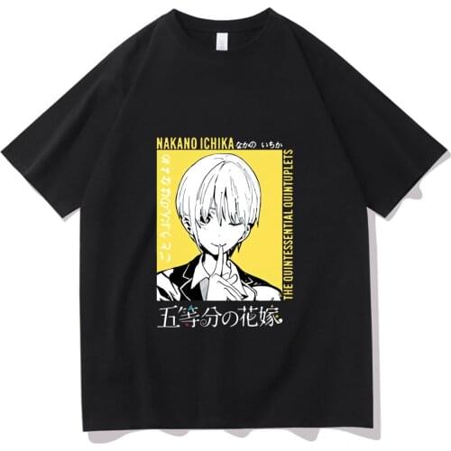 Harajuku Black T Shirt Comic The Quintessential Quintuplets Tshirt Fashion T Shirt Boy Girl Short Sleeve Tee Summer Men Women