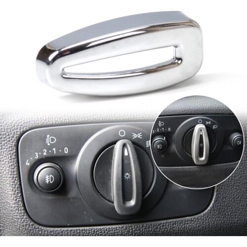 DWCX car-styling 1pc Chrome Interior Headlight Lamp Switch Trim Switch Knob Cover for Ford Fiesta Ecosport 2009 - 2013 2014 2015