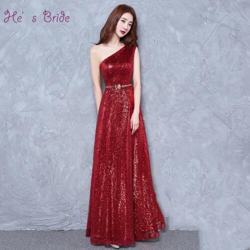 He's Bride Womens One Shoulder Evening Dresses