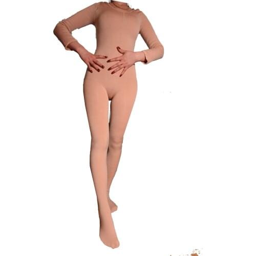 Sexy Women Open Crotch Outdoor Sex Pantyhose Crotchless Bodysuits Thermal Underwear Jumpsuit Velvet Erotic Long Sleeve Pajamas