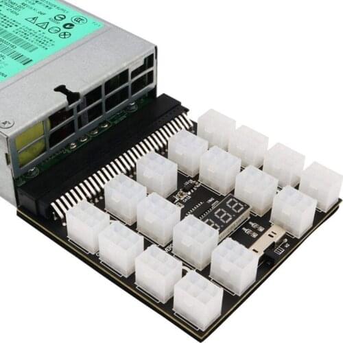 12V 64Pin to 12x 6Pin Power Supply Server Adapter Breakout Board for H P 1600W GPU Mining Adapter Board Set