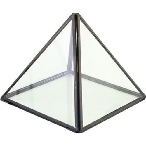 Pyramid Pyramid Storage Box Glass Terrarium Design Jewelry Holder Clear Faceted Succulent Air Plant Planter Box Pot/Keepsake (No