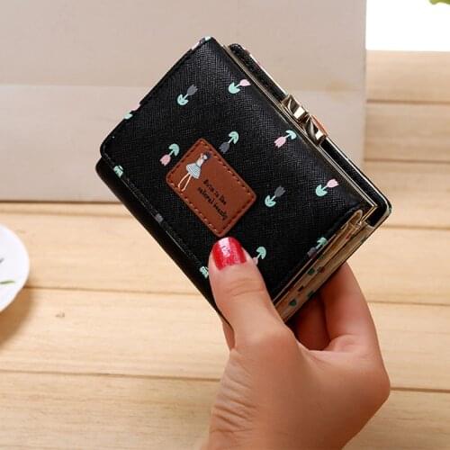 2020 Leather Wallet Women Lady Short Coin Pouch Womens Purse New Kawaii Girl Small Change Wallets Coin Bag 3 Fold Coin Purse