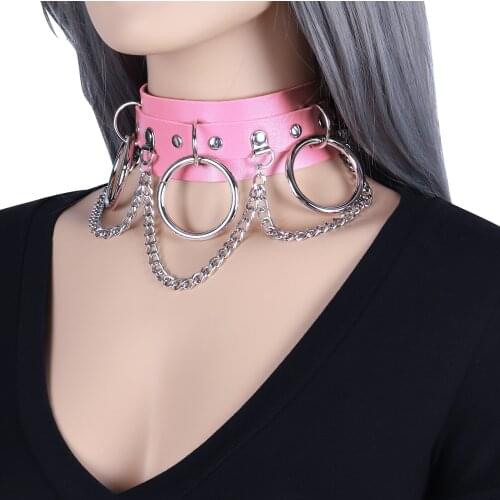 Leather Choker Bdsm Adult Games Collar For Women Goth Punk Rock Chain Harajuku Necklace Sexy Vegan Chocker Festival Girl Jewelry