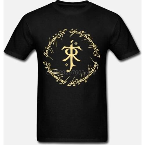 Men T Shirt shirt symbol tolkien in single black ring tshirts Women T-Shirt