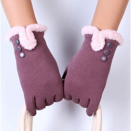 2017 New Elegant Plush Female Gloves Winter Sports Fitness Women Phone Touch Screen Wrist Mittens Gloves Guantes Mujer 13C