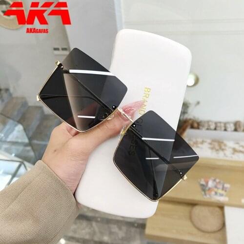 AKAgafas Rimless Sunglasses Women 2021 Luxury Glasses for Women Retro Brand Square Eyeglasses Women Metal Frame Gafas De Sol