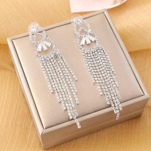 Wholesale Various Female Fashion Personality Fully-jewelled Dangle Earrings Women Alloy Metal Party Jewelry Accessory Girl Gift