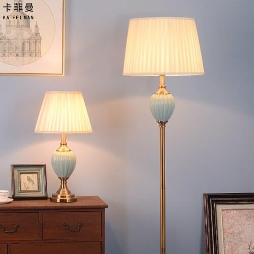 Simple Cermaic Floor Lamp Beside Lamp For Living Room Sofa Lamp Bedroom Bed Head Light Luxury Creative Study Vertical Table Lamp