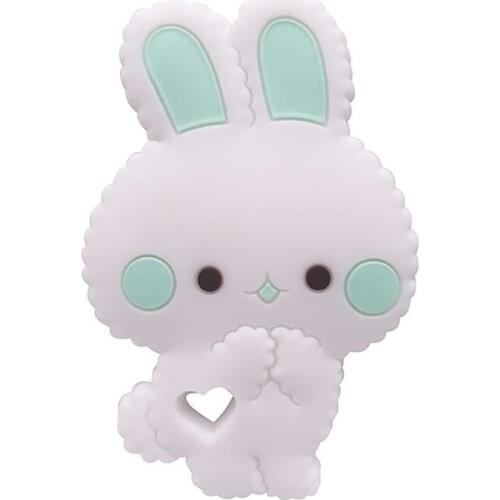 Cute Rabbit Silicone Teether BPA Free Cartoon Animal Shape Baby Teething Toys DIY Nursing Bracelets Accessories Baby Teether