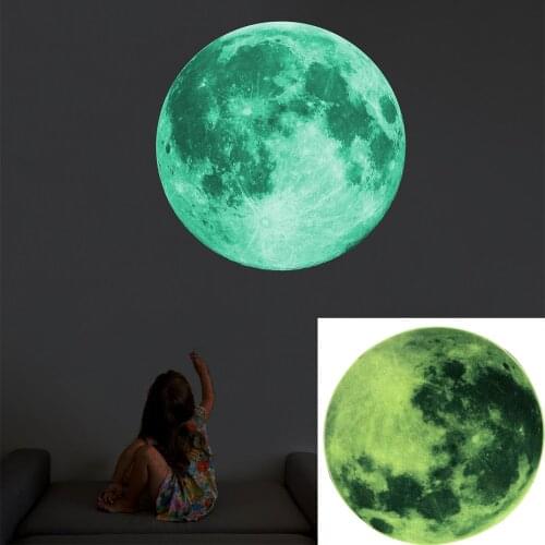 Luminous Moon Glow In The Dark for Kids Room Bedroom 3D Wall Stickers Home Decors DIY Refrigerator Stickers