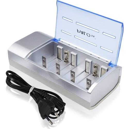 PALO 1.2V AA AAA battery charger C D R20 Battery Charger Quick Charge For 1.2V Ni-MH NI-CD AA AAA C D Size 9V pre-charge bateria
