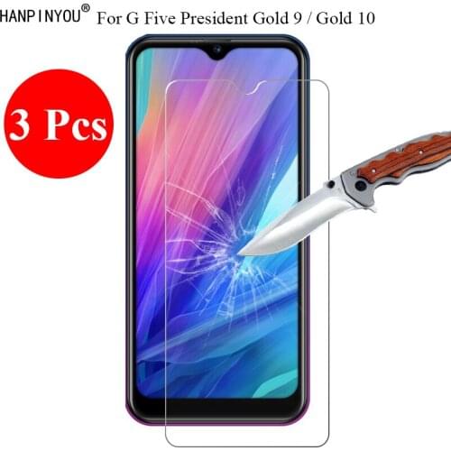 3 Pcs/Lot 9H 2.5D Tempered Glass Screen Protector For G Five Gfive President Gold 9 / 10 6.088" Protective Film + Clean Tools
