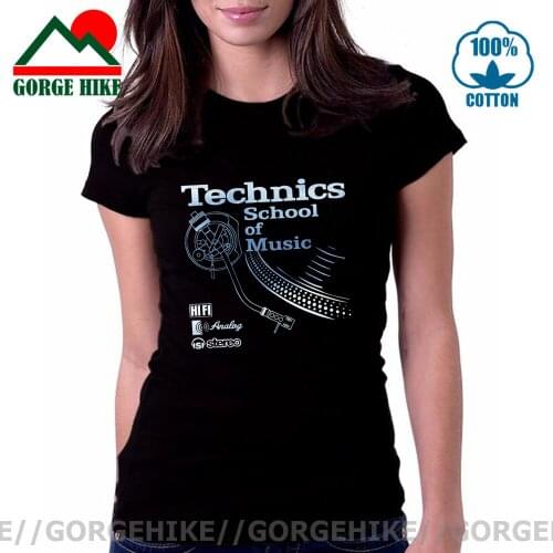 Vintage Deejay shirt Long Play tshirt Technics School of Music T shirts women Retro DJ music T-shirts 2021 Hot Fashion Tops Tees