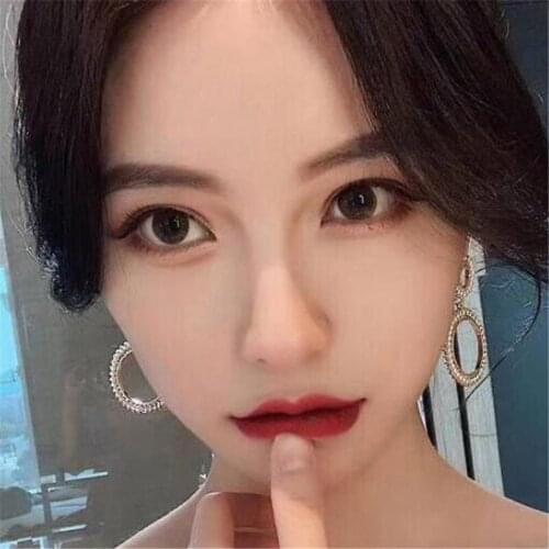 Metal Dangle Earrings Pearls Rhinestone for Women Circles Drop Earrings