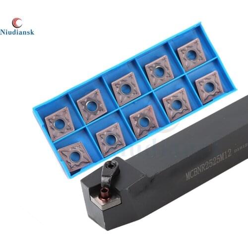 1pc MCBNR2020K12 External Turning Tool Arbor MCBNR2525M12 CNC Lathe Tools MCBNL Holder 10pcs CNMG1204 Carbide Inserts Lathe Suit
