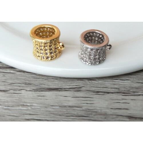 10 Pcs CZ zircon crystal Micro pave Connector Beads for DIY Making Bracelet necklace Jewelry Finding BD155