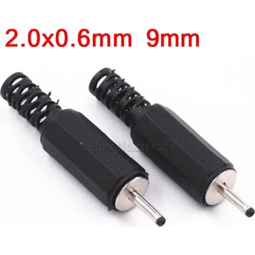 10Pcs DC Plug Male Electrical Socket Outlet DC Outlet 2.0X0.6MM 2.0*0.6 2.0x0.6mm