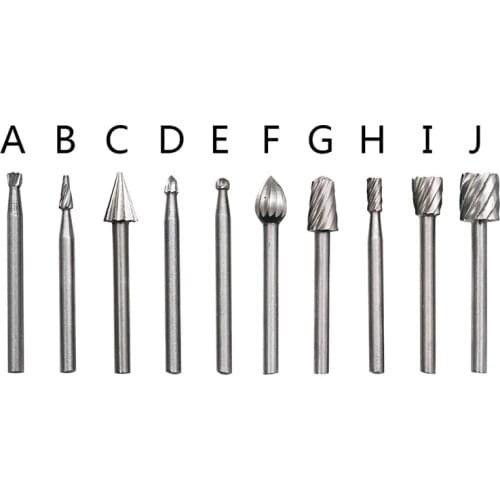 10pcs High Speed Steel Rotary File Woodworking Milling Cutter Woodworking Carving Carving Tool Accessories Carving Tools