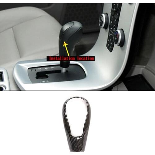100% Carbon Fiber Car Center Console Gear Shift Head Cover Trim,For Volvo S60 S80l V40 V60 XC60,Modification Accessories