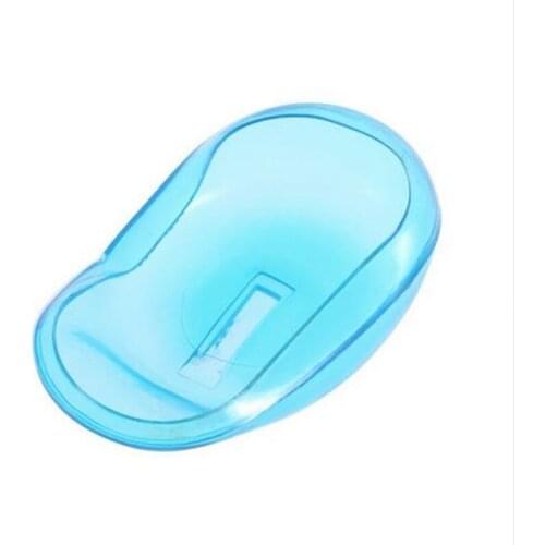 New Hot 2PCS Clear Silicone Ear Cover Hair Dye Shield Protect Salon Color Blue Styling Accessories