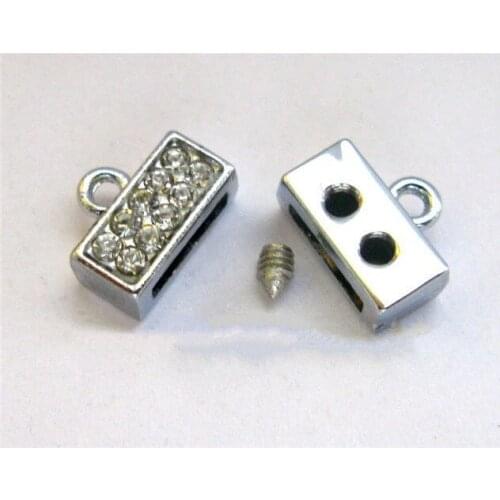 50pcs 8mm Connector Charms Head End Clasp Internal Dia 8mm Fit 8mm band Strips DIY Charms Fittings Accessories