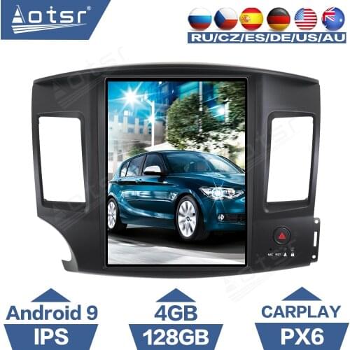 AOTSR Tesla Style Android 9 PX6 Car Player For Mitsubishi Lancer 2007 - 2017 Car GPS Navigation with DSP CarPlay Autostereo
