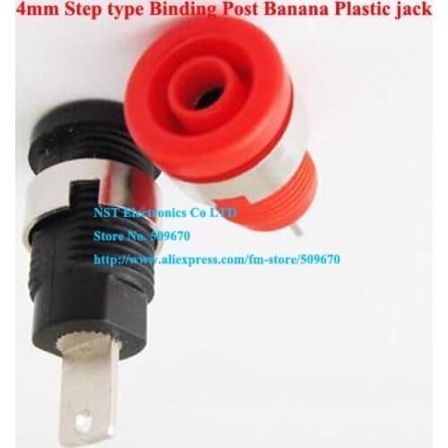 Free Shipping /10PAIRS(20pcs)/Good Quality 4mm Step type Binding Post Banana Plastic Jack Plug Connector Red+Black New