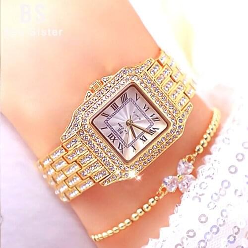 Square Watches Woman 2019 Famous Brand Fashion Roman Number Ladies Wrist Watches Diamond Gold Quartz Women Watches Montre Femme