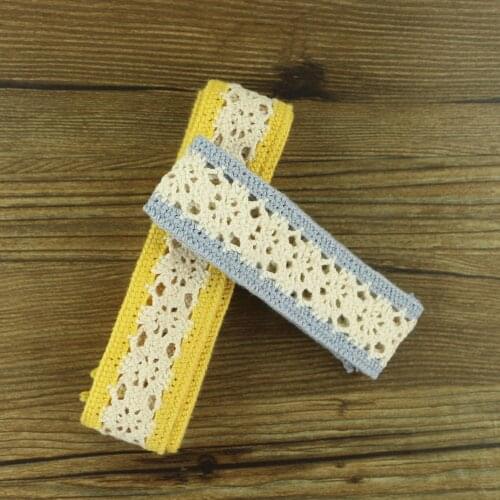 Color Hot Sale Cotton Lace Roll Ribbon Knit Adhesive Tape Sticker Craft Decoration Fabric