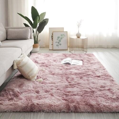 Long Hair Living Room Carpet Sofa Coffee Table Rug Bedroom Room Bay Window Bedside Carpet Luxury Furry Baby Nursery Decor Rug