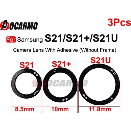 For Samsung Galaxy S21 Ultra S21+ S21 Plus Rear Back Camera Lens Without Frame With Adhesive Sticker Replacement Parts