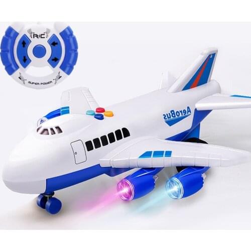 Electric remote control aircraft, light and music, four-way remote control passenger plane model, electric remote control car