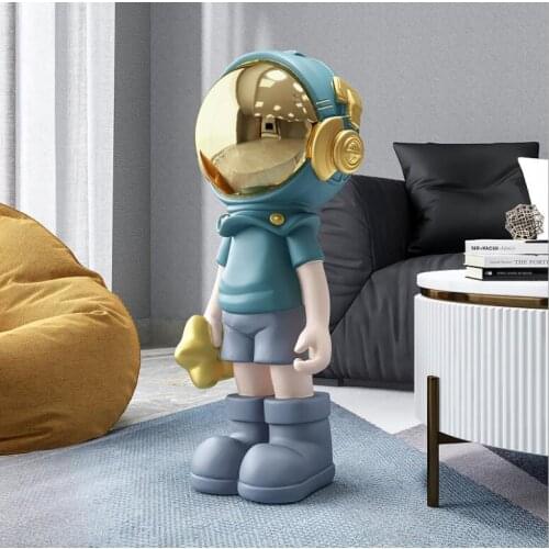 European Luxury Large Floor Astronaut Resin Decoration Home Livingroom Sculpture Crafts Lobby Office Hotel Furnishings Ornaments