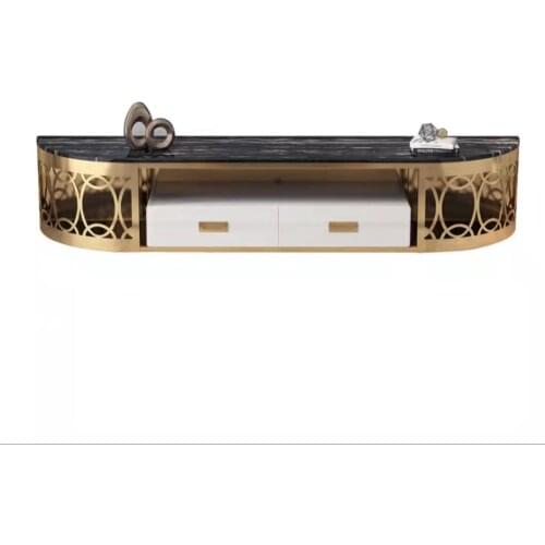 ChinaFurniture manufacturing factory, Nordic light luxury marble tabletop, creative stainless steel base coffee table