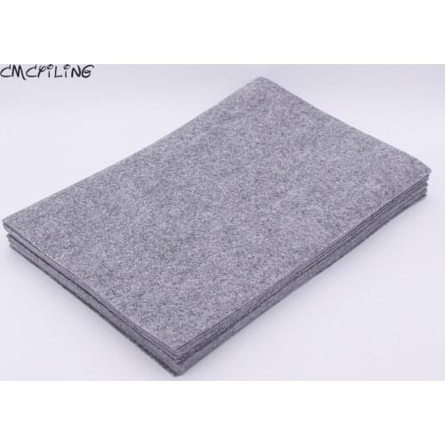 CMCYILING Flecking Gray Color 1mm Thickness Hard Felt Sheet Felt Diy Craft Home Decoration Bundle For Scrapbooki Sewing Dolls