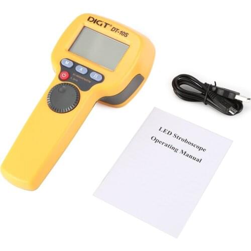 DIGT DT-10S 7.4V 2200mAh 60-99999 Strobes/min 1500LUX Handhold LED Stroboscope Rotational Speed Measurement Flash Velocimeter